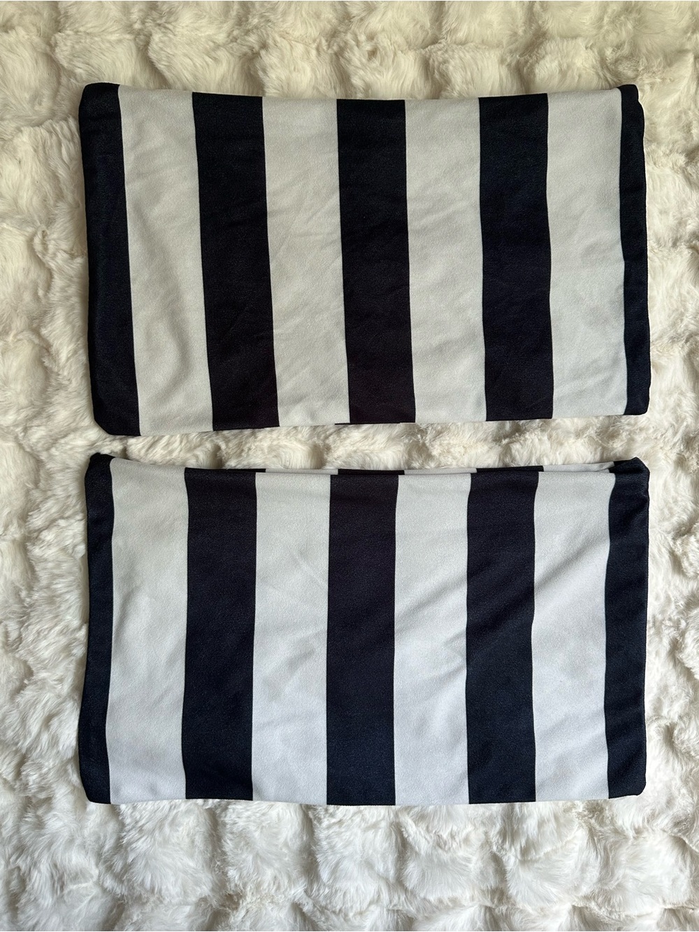 Two piece set- Two Black & White Striped Alt Emo Goth Pillow Decor Case Cover